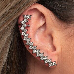 Paparazzi Jewelry Accessories -Let There Be LIGHTNING - Black Earrings - Vintage